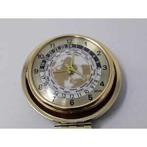 Vintage Linden Travel Alarm Clock, Japan World Map Time Zones